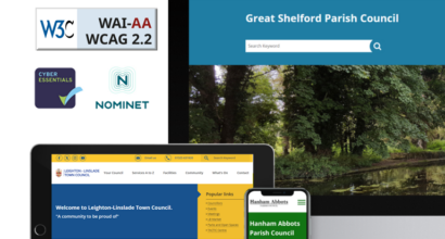 multiple device screens showing council websites